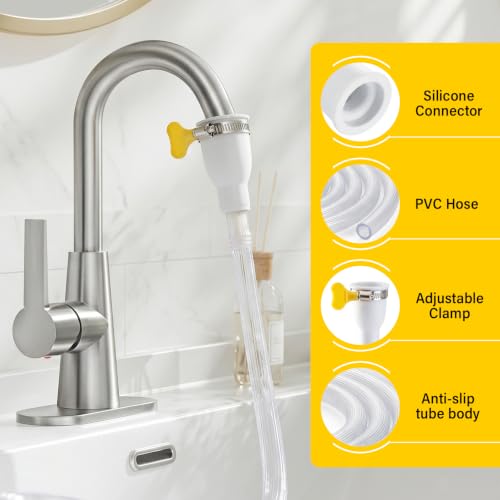 6.5FT Warmfarm Sink Hose Attachment for Faucet,PVC Faucet Hose Adapter for Sink with Stainless Steel Clamp,Portable Water Transfer for Garden, Pet Bathing, Cleaning - size: 6.5FT