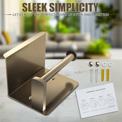 Bronze Toilet Paper Holder with Shelf, SUS304 Stainless Steel Rustproof Wall Mount Toilet Paper Roll Holder, Screw Bathroom Toilet Paper Holder for Kitchen, Washroom, RV - color: Bronze