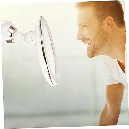 Ipetboom 10X Magnifying LED Makeup Mirror with Suction Cup Portable Lighted Vanity Mirror for Bathroom and Travel for Cosmetics Application and Grooming - size: 17x17cm