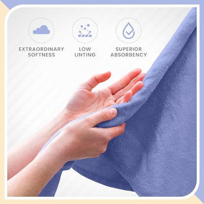 Martex 6-Piece 100% Ringspun Cotton Towel Set, Lavender | Quick Dry, Super Absorbent & Soft, Lightweight, 2 Bath, 2 Hand, 2 Wash Cloths - color: Lavender