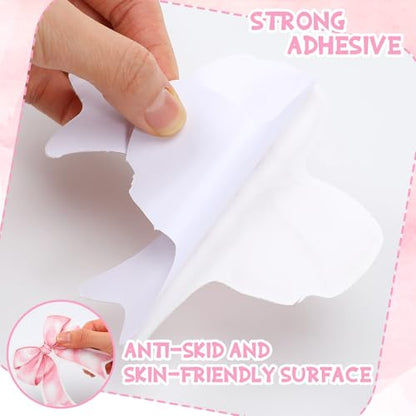 30 Pcs Pink Bow Non Slip Bathtub Stickers Cute Bow Anti Slip Shower Stickers with Scraper Pink Bathroom Accessories Coquettish Preppy Girly Women Decor for Bathroom Bathtub