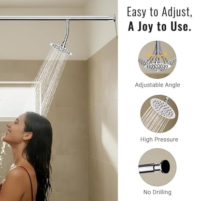 All Metal High Pressure Dual Shower Head for Couples (Chrome) | Ideal for Couples, All Metal Construction, High Pressure, No Professional Plumber Needed - color: Chrome