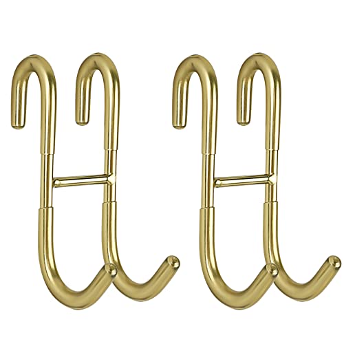 Simtive Squeegee Hooks for Towel Bathroom Frameless Glass Shower Door (2-Pack), Gold - color: Gold, size: 2 Pack