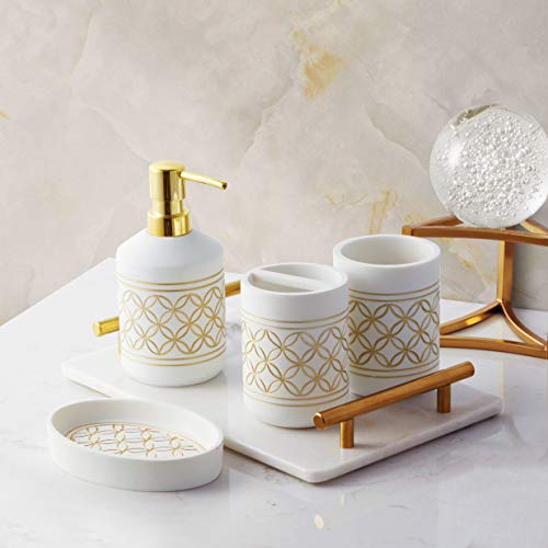 Sweet Home Collection Bathroom Accessories Unique Collections Modern Classic Contemporary Decorative Beautiful Designs Bath Shower Tub Décor, 4 Piece Set, Pendant (Pack of 1) - size: 4 Piece Set