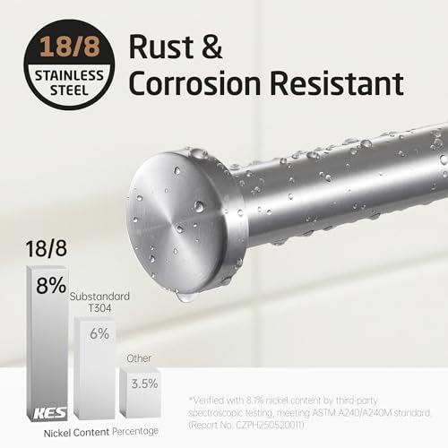 KES Wood Standing Towel Rack with Weighted Gold Granite Base, Brushed Steel | 3 Tier Width Adjustable Free Standing Towel Rack Stand for Bathroom, 18/8 Stainless Steel for Premium Rust Resistance - color: Golden Granite
