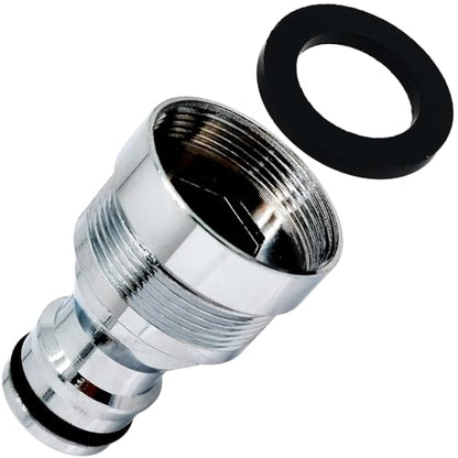 1pcs Brass Faucet Tap Quick Connector Adapter Kit,24mm Female Thread x 1mm Pitch Connector,Universal Faucet Adapter for Washing Machine And Pressure Washer(Silver) - size: 24mm Female Thread x 1mm