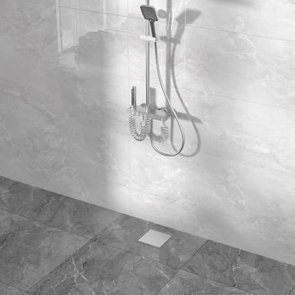 Square Shower Drain - 6 Inch Brushed Nickel, with Tile Insert Grate | AISI 304 Stainless Steel Shower Drain ,with Hair Catcher, Shower Floor Drain Fits Bathroom, Balcony - color: Brushed Nickel, size: 6 Inch