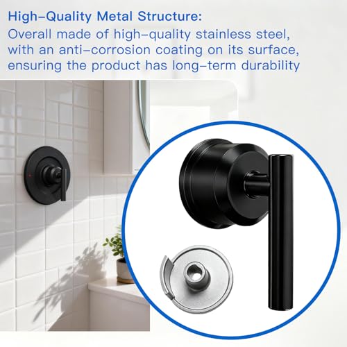 All Metal Replacement for Moen Tub/Shower Lever Handle, Compatible with Moen Posi Temp Shower Handle and for Cartridge,Single Handle Faucets for Adjust Water Volume and Temperature,Retro Black - color: Retro Black