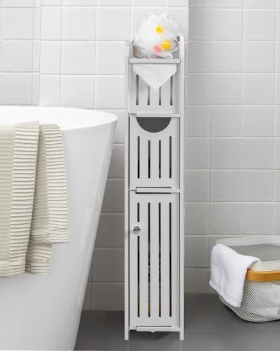 AOJEZOR Small Bathroom Storage Cabinet: No Drill for Narrow Space Renters
