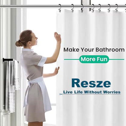 Resze 12 PCS Black Plastic Double Shower Curtain Hooks, Multi-Functional Rings for Bathroom Shower Curtain,Shower Curtain Liner and Kitchen Supplies, etc. - color: Black