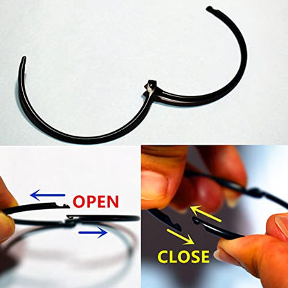 Black Shower Curtain Rings Metal Round Hooks Ring (15 Pack) 2.75 Inch Diameter Electrophoresis Rustproof for Bathroom Shower Rod - color: Black