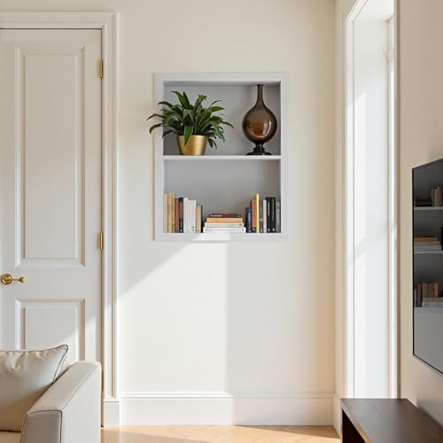 Stainless Steel Recessed Medicine Cabinet Bathroom Medicine Wall Niche Shower Niche Space-Saving Recessed Storage Cabinet Adjustable Shelf Matte Finish (White, 18" H x 14" W) - color: White, size: 18"H x 14"W