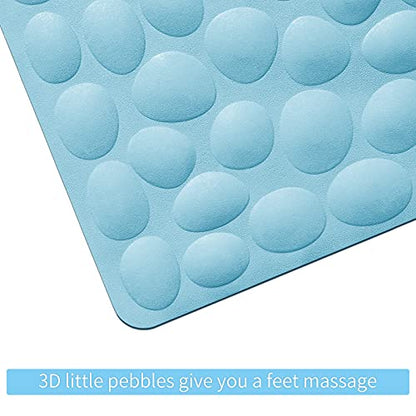 Non-Slip Bathtub Mat OTHWAY Soft Rubber Bathroom Bathmat with Strong Suction Cups (Lake Blue, 16x40 inch) - color: Lake Blue, size: 40" x 16" (Rectangular)