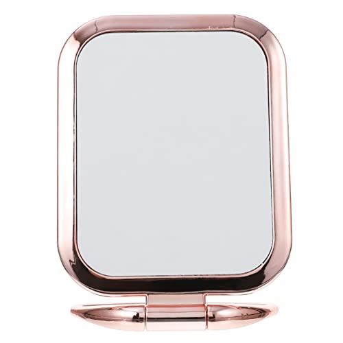 Double Sided Folding Vanity Mirror with Magnification Portable Travel Makeup Mirror for Bathroom Countertop and Dressing Table Rose Gold for Women