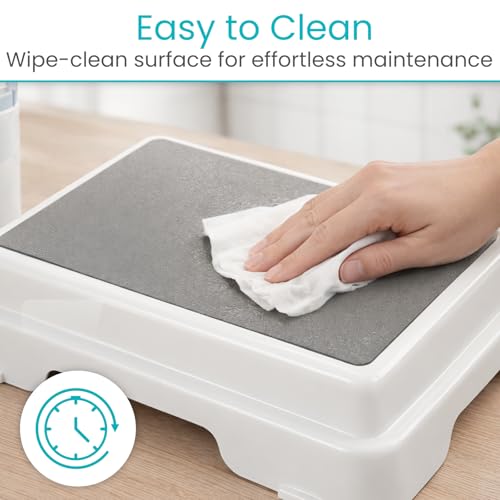 Vive Bath Shower Step Stool (4.5") - Slip Resistant, Stackable | Indoor/Outdoor - Safety Stepping Stool Bathroom Aid for Adults, Handicap, Elderly, Seniors, Bathtub, High Beds, Kitchens