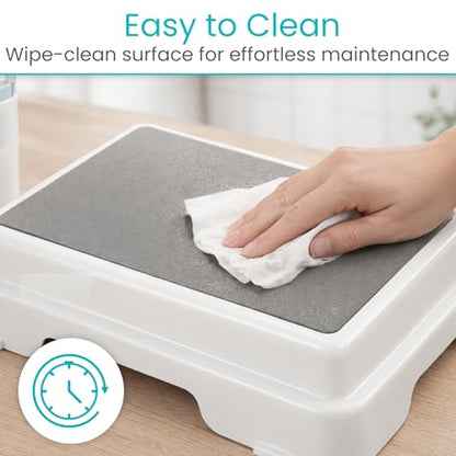 Vive Bath Shower Step Stool (4.5") - Slip Resistant, Stackable | Indoor/Outdoor - Safety Stepping Stool Bathroom Aid for Adults, Handicap, Elderly, Seniors, Bathtub, High Beds, Kitchens
