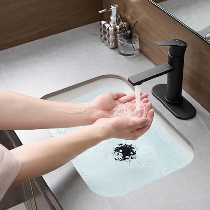 Bathroom Faucet Single Hole Single Handle Vanity Faucet | Modern Black Bathroom Faucet with Pop-Up Drain, Suitable for 1 Hole or 3 Hole Sink, Suitable for RV Etc Bathroom - color: Black