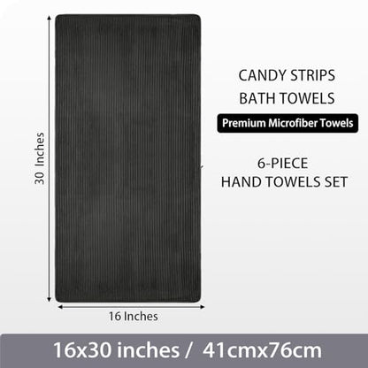6 Pack Microfiber Hand Towels for Bathroom, 16"x30",Charcoal Gray | Soft Touch, Highly Absorbent, Quick Dry, Lint Free, Hanging Loop, Lightweight Towels for Guest Bath, Gym, Travel & Kitchen - color: Charcoal Gray
