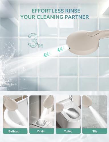 Magichome Shower Head with Handheld, High Pressure 10-Spray Detachable Chrome Showerhead with Stainless Steel Hose,Matte Khaki - color: Matte Khaki
