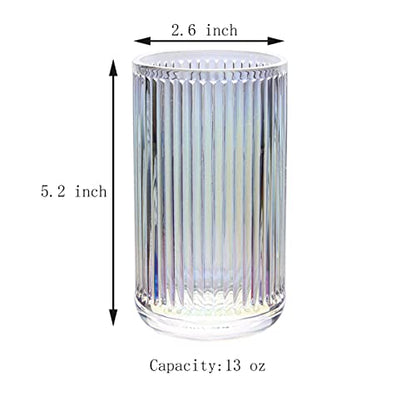 Gaolinci 2 Pcs Glass Tumbler Cup,Toothbrush Holder, Bathroom Cups, 13 oz - color: Dazzle Color, size: 13 oz