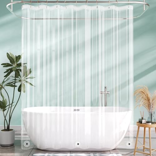 AmazerBath 70x72 Inch Shower Curtain Liner, RV Clear Shower Curtain Liner, Waterproof Plastic Shower Liner, Lightweight PEVA Shower Curtain for Bathroom with 3 Magnets and 12 Rustproof Metal Grommets - color: Clear, size: 70"W x 72"L (Pack of 1)
