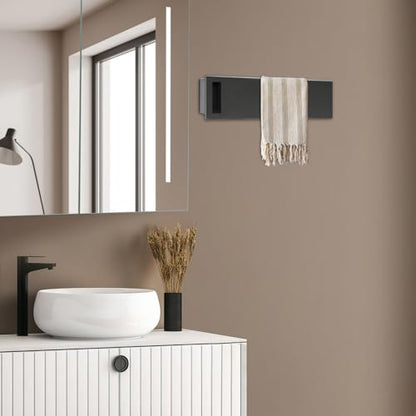 Towel Warmer, Fast Heating with Auto Shut-Off Timer, Wall Mounted Electric Heated Towel Rack with Timer, Plug-in/Hardwired Stainless Steel Towel Heater,Gun Grey