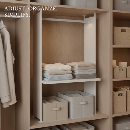 Telescopic Shelf Organizer, Adjustable Stainless Steel Cabinet Divider for Under Sink, Kitchen, Bathroom, and Closet Storage - size: 9.84 x 7.87 x 3.35 in