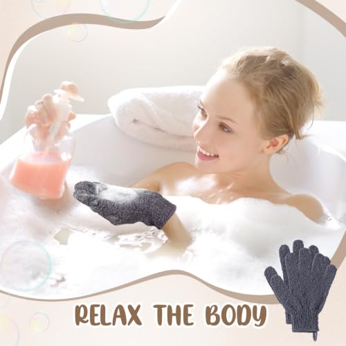 Didaey 104 Pcs Exfoliating Glove Bulk Shower Gloves with Hanging Loop Exfoliating Body Scrubber Dead Skin Remover for Body Bath Beauty Spa Massage Scrubs Men Women Bathing(Dark Grey) - color: Dark Grey