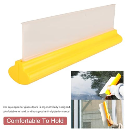 12" Silicone Car Squeegee, T-Bar Water Blade for Drying (Yellow) | Silicone Water Blade, Safe On Auto Paint & Glass. T-Shape, Non-Slip Handle For Fast Work. - color: Yellow