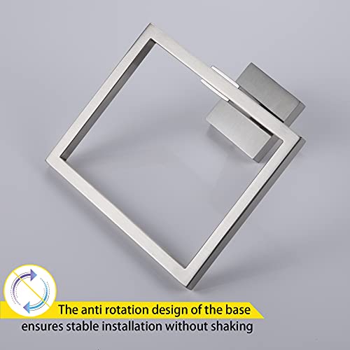 KOKOSIRI Bath Towel Ring 2PC Towel Hanger Bathroom Towel Holder Towel Rack Wall Mounted Stainless Steel 2 Pack, Brushed Steel, B3004BR-P2 - color: Brushed Nickel, size: 2 Pack