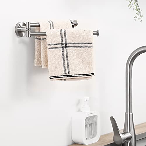 KES Kitchen Swivel Towel Bar 9-Inch Toilet Paper Holder Triple Coat Hook with Multi Three Foldable Arms, A2106S23-2+A2175S12-2-SL+A5060-2-SL