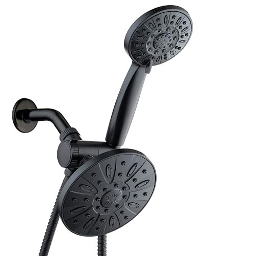 AquaDance Premium High Pressure 3-Way Rainfall Combo Combines The Best of Both Worlds-Enjoy Luxurious Rain Showerhead and 6-Setting Hand Held Shower Separately or Together, Matte Black - color: Matte Black