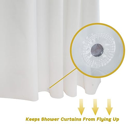 White Shower Liner 72x84 Extra Long, PEVA Waterproof Built in Hooks | Plastic Vinyl Waterproof Heavy Duty Bathroom Curtain Hook Free Shower Liner with Bottom Magnets - color: White, size: 72"W x 84"L (Pack of 1)