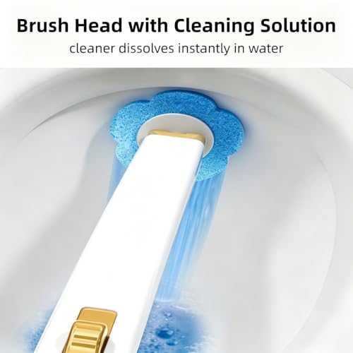 Disposable Toilet Brush and Holder,Cleaning Supplies,Deep Cleaning,Wall Mount Toilet Cleaning System,1 Toilet Wand + 18 Toilet Brush Refill (Ocean Blue Package) - color: Ocean Blue Package