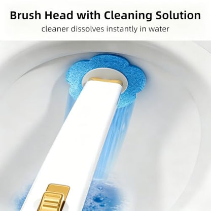 Disposable Toilet Brush and Holder,Cleaning Supplies,Deep Cleaning,Wall Mount Toilet Cleaning System,1 Toilet Wand + 18 Toilet Brush Refill (Ocean Blue Package) - color: Ocean Blue Package