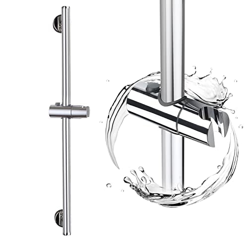 Chrome Shower Slide Bar, Bathroom Shower Slide Bar with Adjustable Handheld Shower Holder, Stainless Steel Slide Slide Bar Wall Mount - color: Chrome