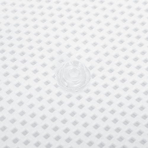 Bathtub Mat Full Body Spa Cushion Pillow Soft Quilted Breathable Bathtub Mat with Powerful Suction Cups for Relaxing Bath Time PVC Sponge Material White 49.2 X 14.2 Inch