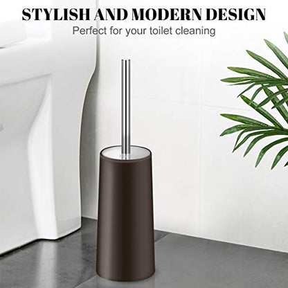 Toilet Brush and Holder, 2 Pack Toilet Brush with 304 Stainless Steel Long Handle, Toilet Bowl Brush for Bathroom Toilet-Ergonomic, Elegant,Durable (Bronze) - color: Bronze
