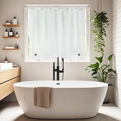 Seenus Waterproof EVA Shower Window Curtain 3D Frosted for Privacy, 40 x 36 inch Bpa-Free Vinyl Shower Curtain Liner Small with 2 Large Magnets, Mini Plastic Bathroom Window Curtain Translucent - color: Frosted, size: 40"W x 36"L (Pack of 1)