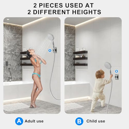 2-Pack MAYYAYA Shower Head Holder, Adhesive Wall Mount, Grey | Heavy Duty Wall Mounted Shower Head Shelf Bracket, ABS Stick-on Wall Bracket with Strong Adhesive for Handheld Shower Heads - color: Gray