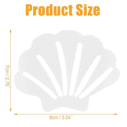 12Pcs Clear Bathtub Stickers Non Slip, Shell Shaped | Adhesive, Safety Shower Treads, For Bathroom Bathtub, Shower Floor - color: Clear