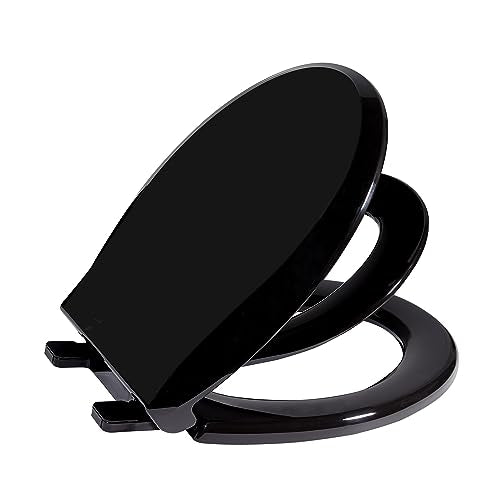 GarveeTech Toilet Seat With Toddler Seat Built In, Elongated Toilet Seat for Potty Training, Fits Both Adults and Children, Slow Close and Magnetic Closure-Ideal for Family Bathroom(Elongated Black) - color: Black, size: Elongated