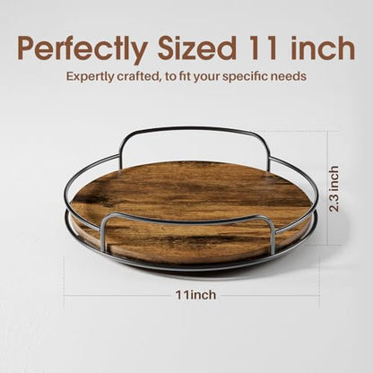 LAMU Lazy Susan Organizer, 11'' Lazy Susan Turntable for Cabinet, Table Top, Kitchen, Countertop, Bathroom, Pantry, Spice Organization, Wooden,1 Pack - size: 11in 1 Pack