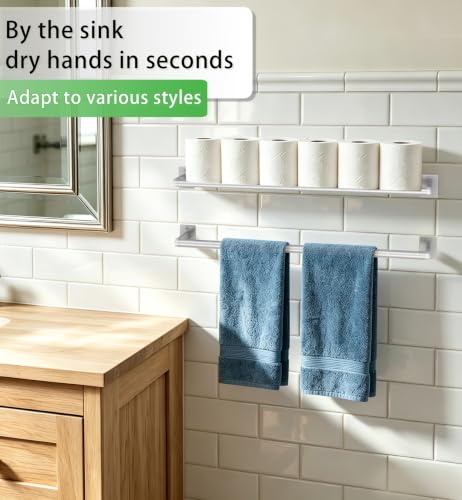 VOTZAAQ Brushed Nickel Towel Bar for Bathroom Wall,Stainless Steel Towel Racks for Bathroom Wall Mounted, Space-Saving Towel Storage, 24 Inch - size: 24 Inch（2 packs）