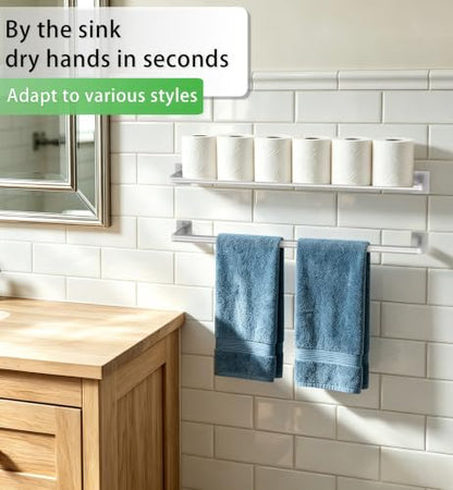VOTZAAQ Brushed Nickel Towel Bar for Bathroom Wall,Stainless Steel Towel Racks for Bathroom Wall Mounted, Space-Saving Towel Storage, 24 Inch - size: 24 Inch（2 packs）