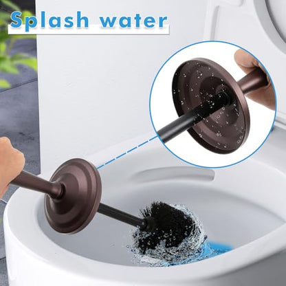 Bronze Toilet Brush and Holder Set, Toilet Bowl Brush and Holder | Heavy Duty Toilet Brush for Bathroom, Stainless Steel Toilet Cleaner Brush,Deep Cleaning,Space Saving,Covered Brush - color: Bronze