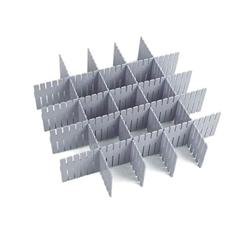 8pcs DIY Plastic Drawer Organizer Adjustable Drawer Dividers for Home Tidy Closet, Socks, Underwear, Office School Supplies, Kitchen Utensil Tools (Grey) - color: Gray