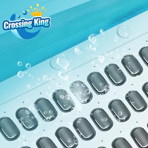 Crossing King Bubble Bath Mat, Bubble Bath Mat Tub Spa Massager, Gray | for Smooth Bathtub, Non-Slip, 6-Speed Bubbles, with Pillow, Machine and Remote, for Home Spa Experience, 45*17in