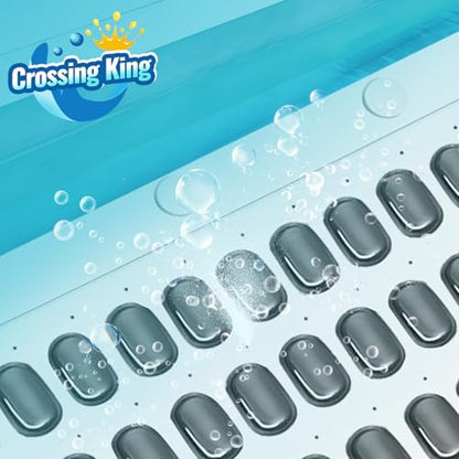 Crossing King Bubble Bath Mat, Bubble Bath Mat Tub Spa Massager, Gray | for Smooth Bathtub, Non-Slip, 6-Speed Bubbles, with Pillow, Machine and Remote, for Home Spa Experience, 45*17in
