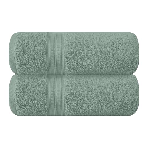 BOUTIQUO Cotton 2 Pack Oversized Bath Towel Set, Large Bath Towels 27x54, Ultra Soft, Absorbent, Compact, Quick Drying and Lightweight, Eco-Friendly and 100% Recyclable Towel Set - Jade - color: Jade, size: Bath Towel - Pack of 2